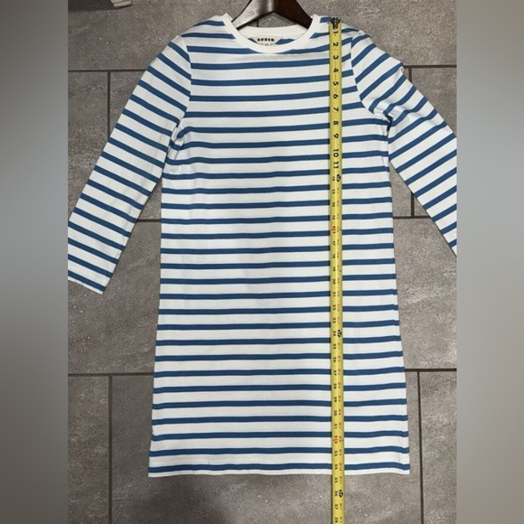 BODEN Mini Casual T-shirt Dress - Ivory & Blue 3/4‎ Sleeve Dress Size 4 US EUC - Picture 8 of 14